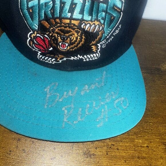 1994 Vancouver Grizzlies New Era Snapback Hat Signed By Bryant Reeves Vintage - Picture 2 of 11
